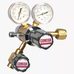 Dual stage cylinder regulator for carbon dioxide laser resonator gases